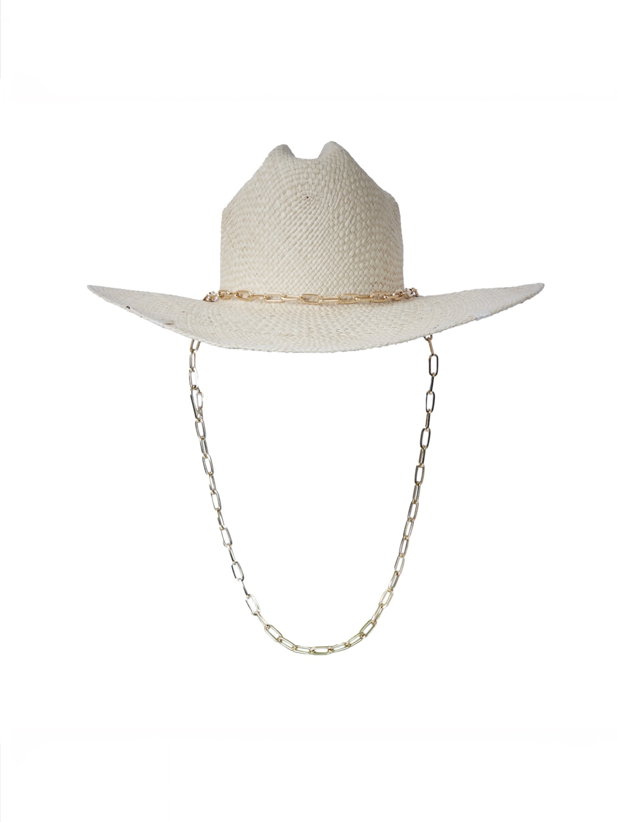 Chapéu Cowboy com corrente removível - Natural