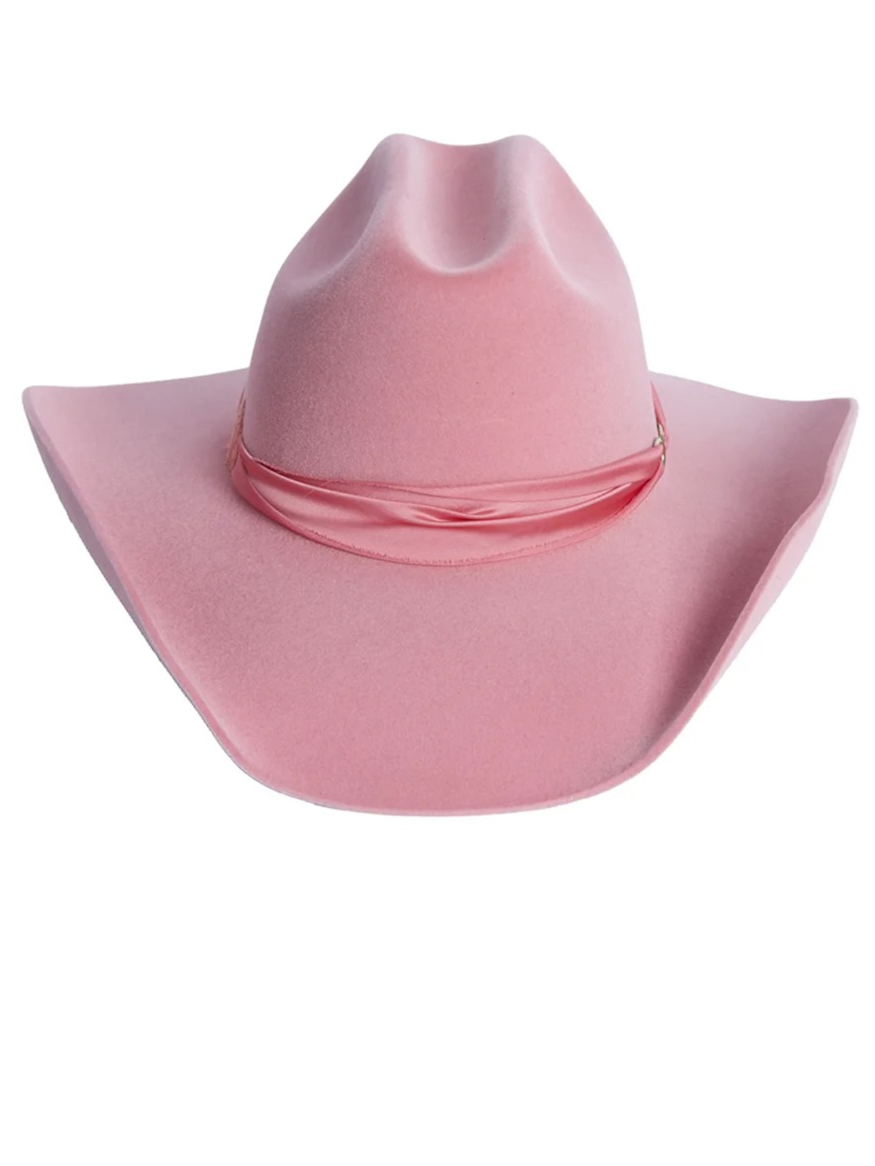 Chapéu Cowboy Com Faixa Em Seda Rosa Claro