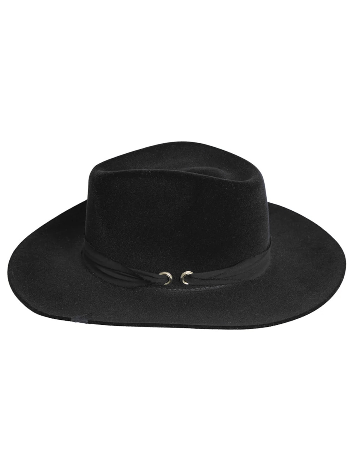 Chapéu Fedora Com Faixa Em Seda - Preto