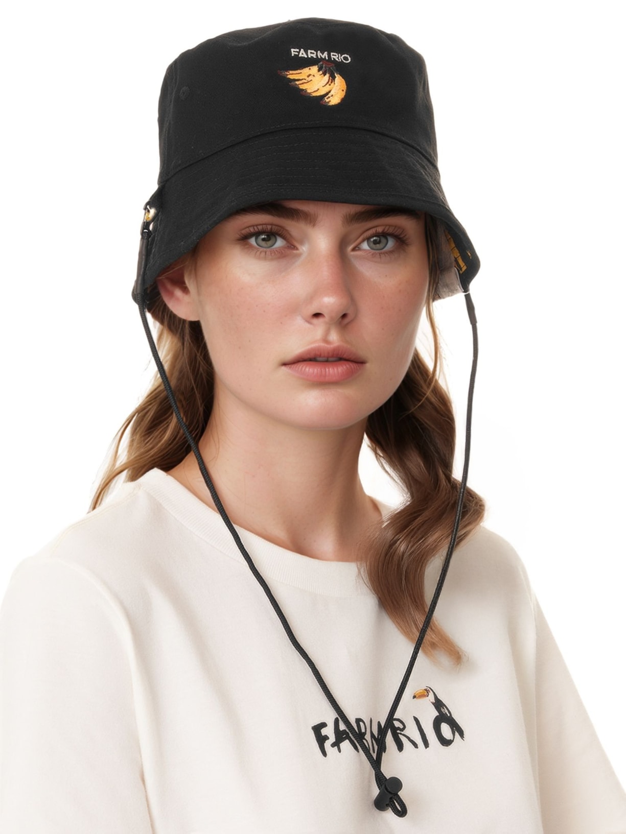 Chapéu Feminino Bucket Bossa Banana Preto Farm Etc