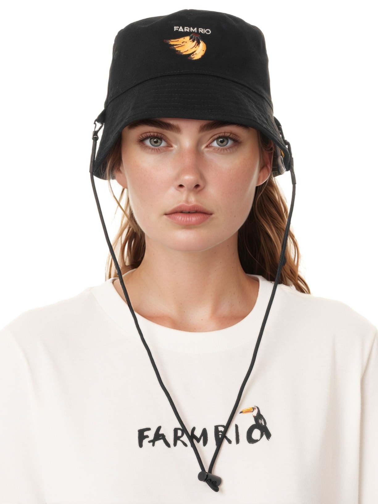 Chapéu Feminino Bucket Bossa Banana Preto Farm Etc