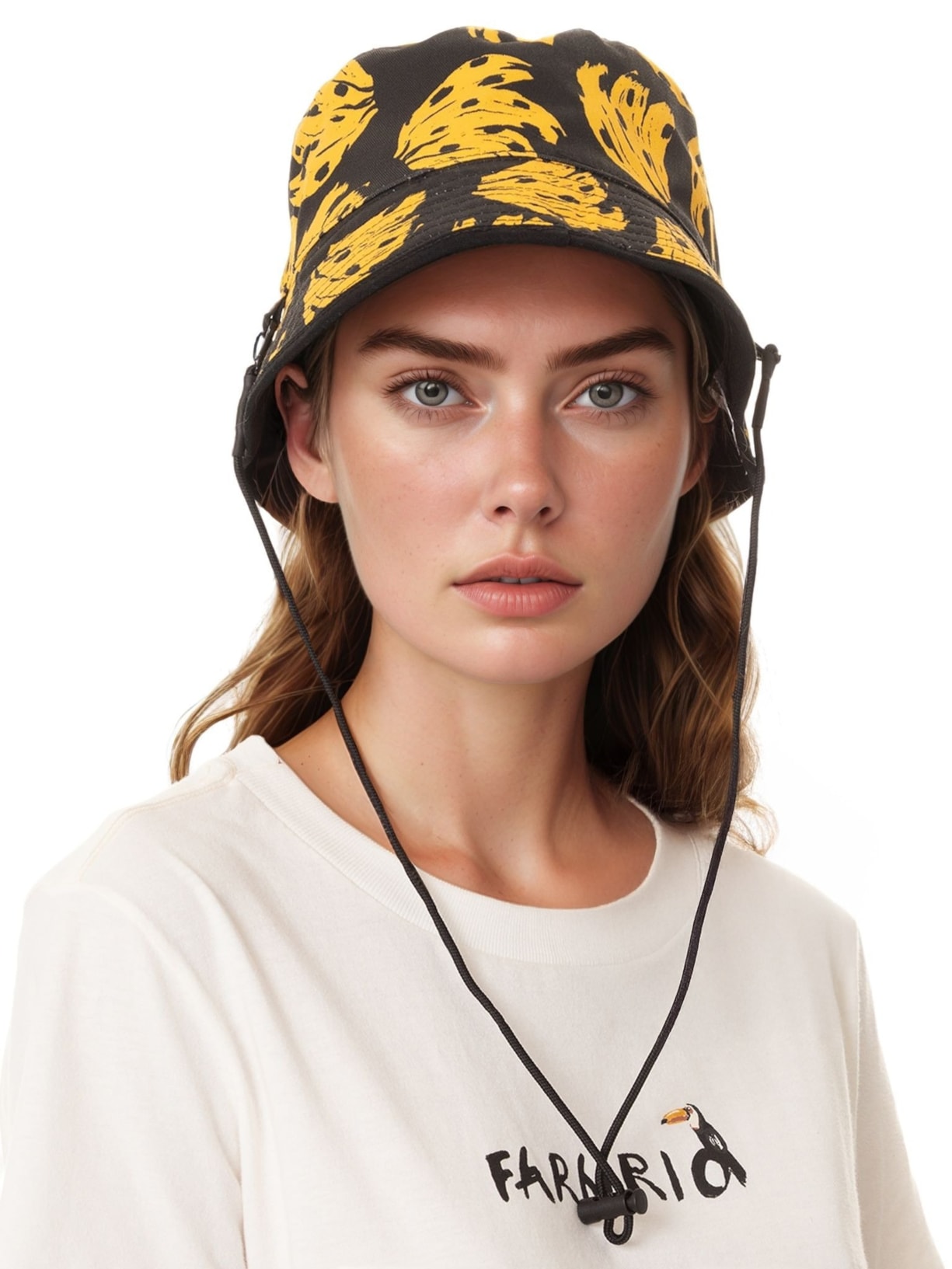 Chapéu Feminino Bucket Bossa Banana Preto Farm Etc