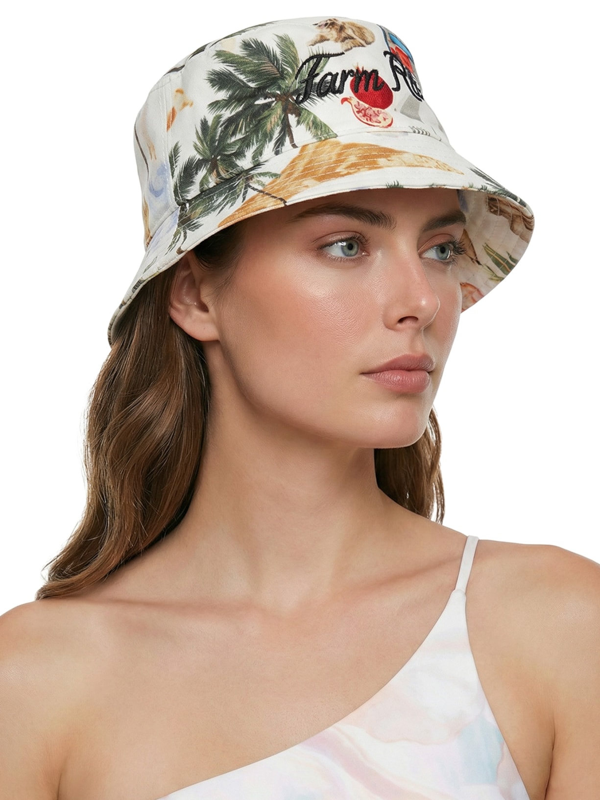 Chapéu Feminino Bucket Colagem Carioca Branco Farm Praia