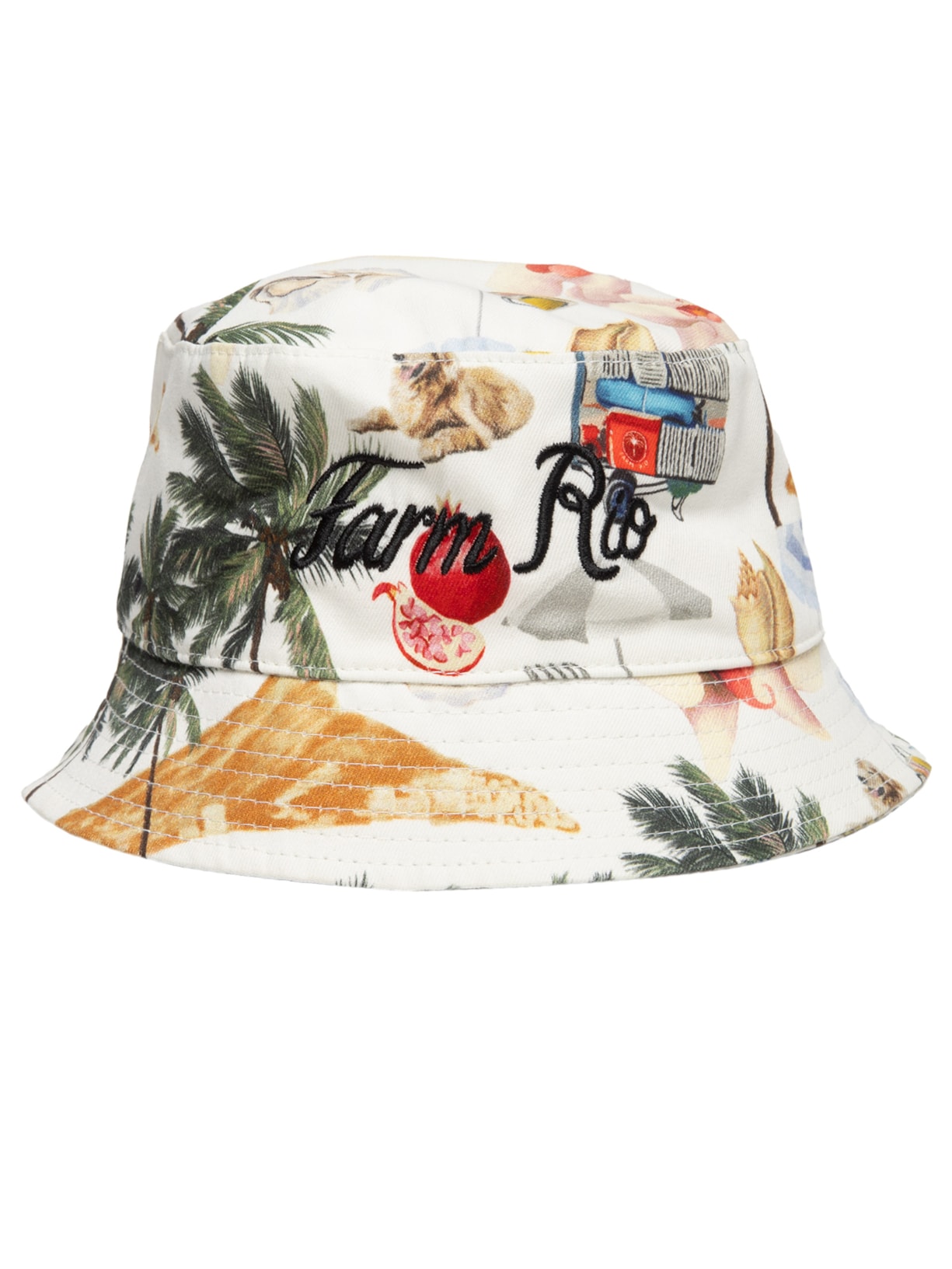 Chapéu Feminino Bucket Colagem Carioca - Branco
