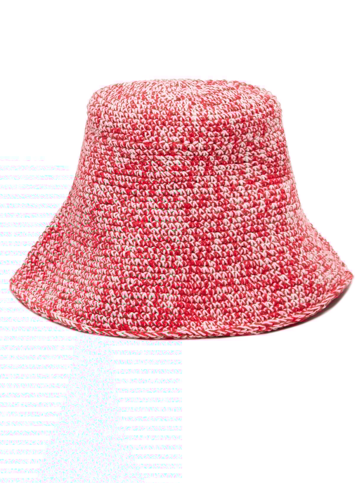Chapéu Feminino Cotton Crochet Bucket Hat - Vermelho