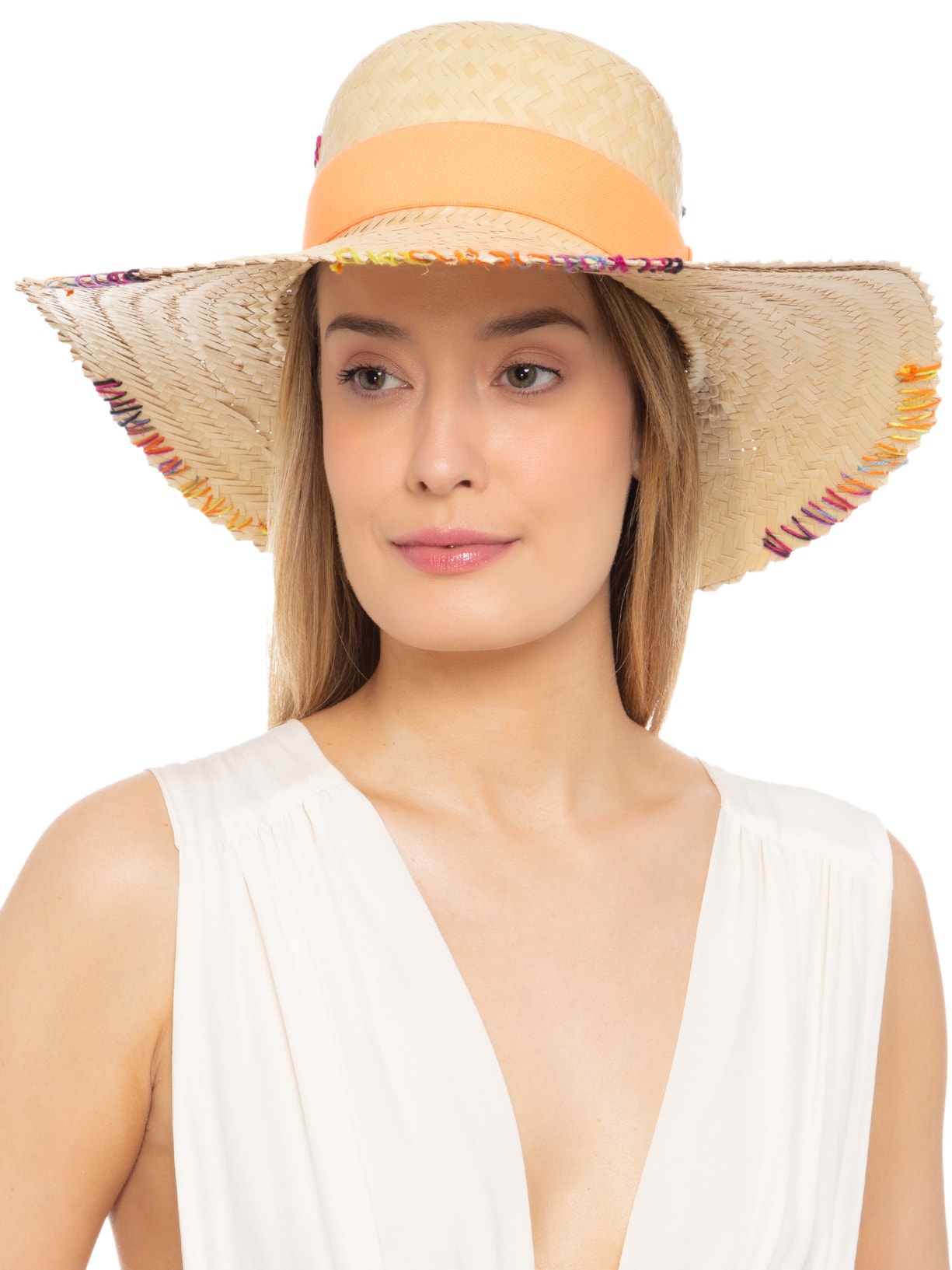 Chapéu Feminino Pescador Com Corrente Bege Âmmbar