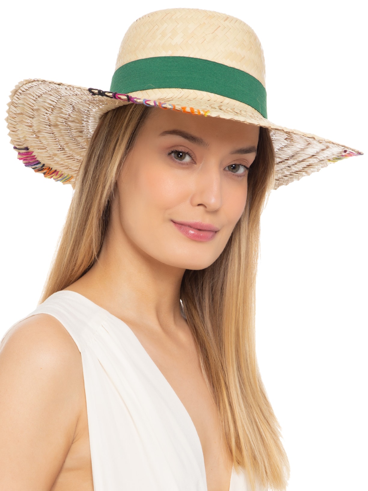 Chapéu Feminino Pescador Com Corrente Bege Âmmbar