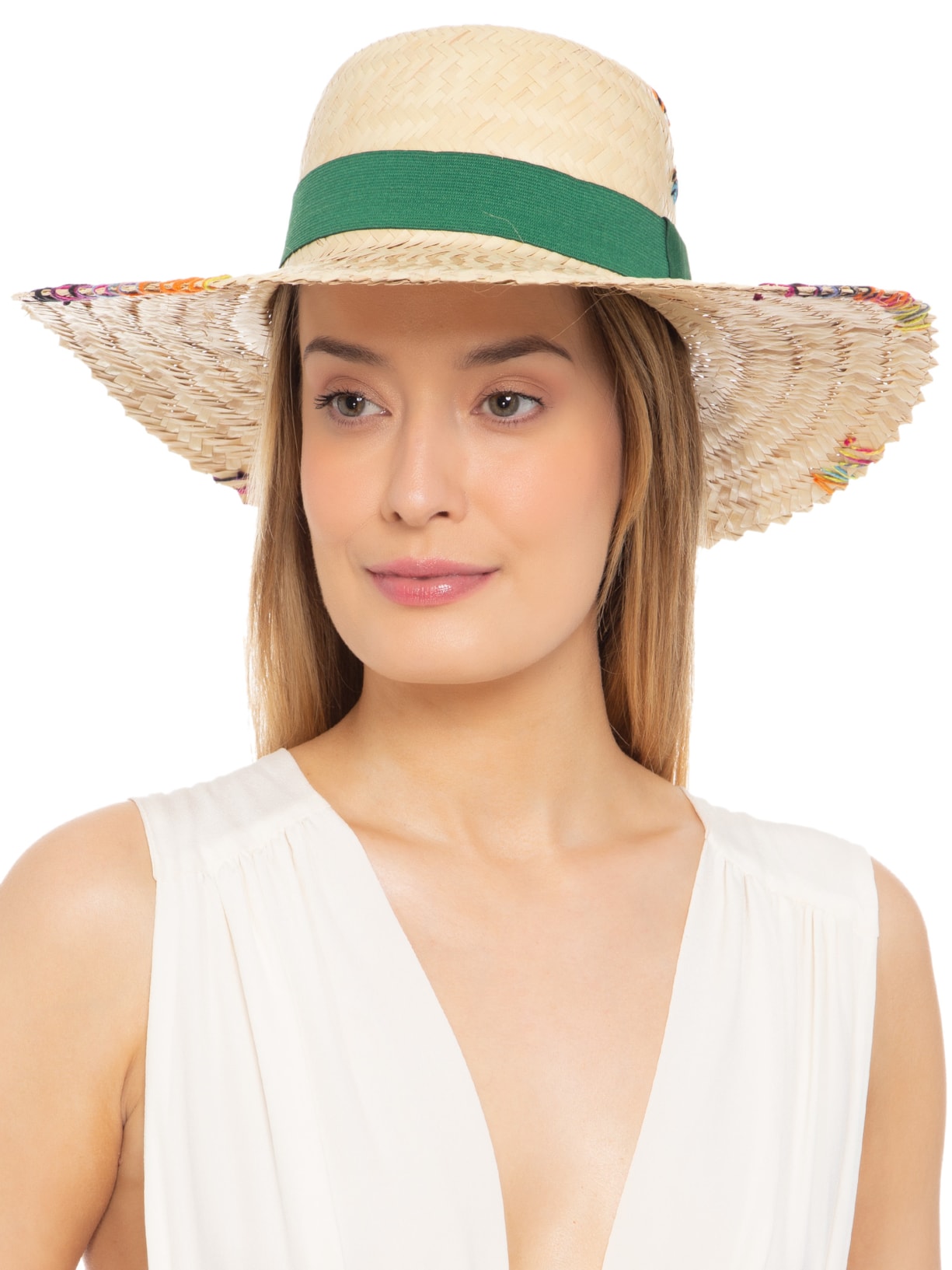 Chapéu Feminino Pescador Com Corrente Bege Âmmbar