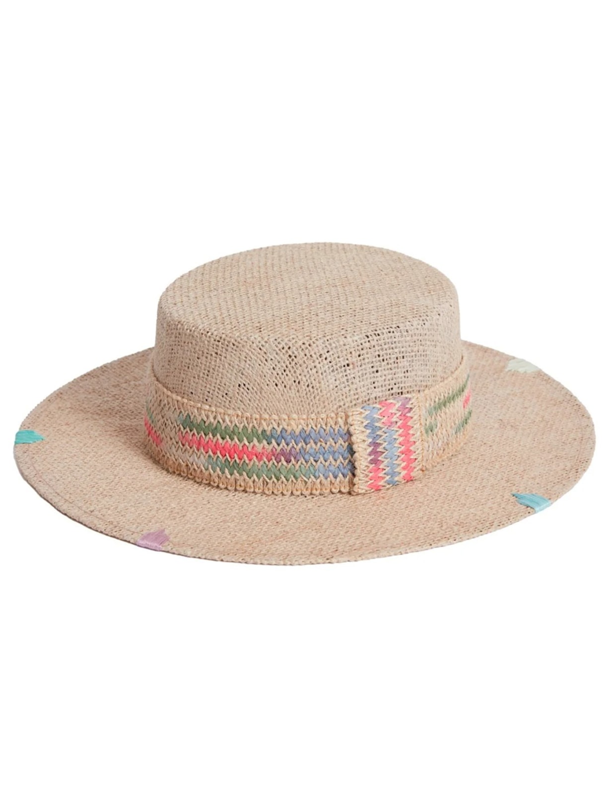Chapéu Palheta Com Faixa Multicolorida - Natural