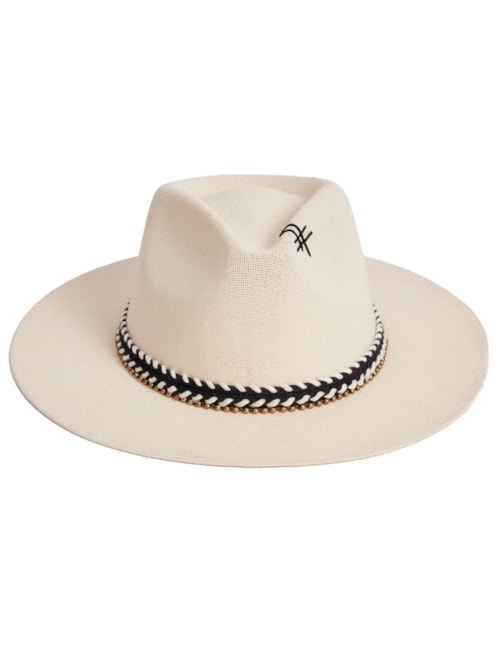 Chapéu Panamá Com Faixa Bicolor - Off