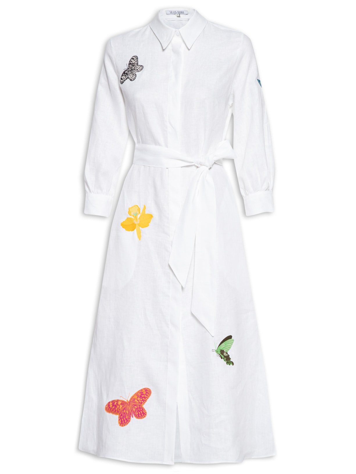 Chemise Bordado Orquideas - Branco