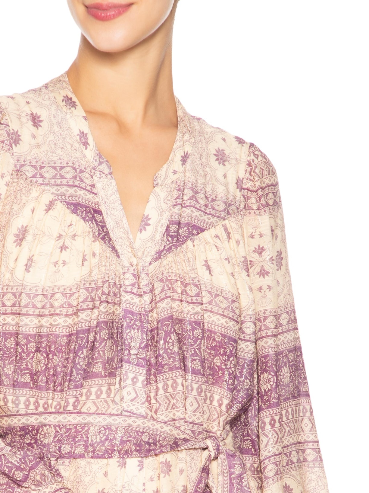 Chemise Estampa Hera Agata Roxo Maria Filó