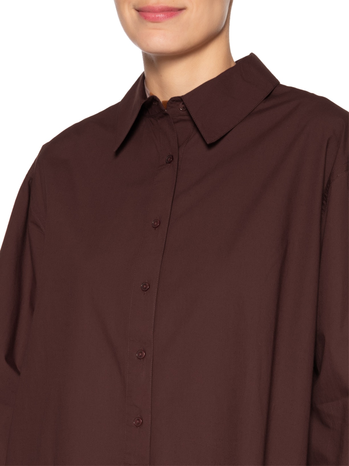 Chemise Feminina De Tricoline Curta Marrom Animale Jeans