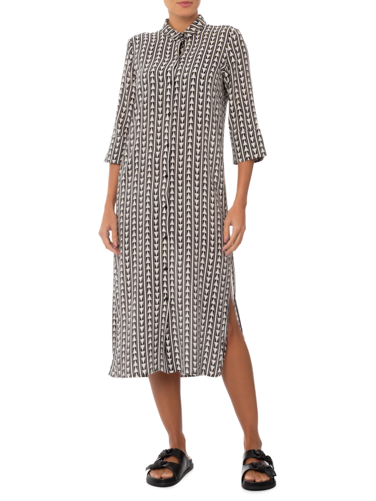 Chemise Feminina Fendas Preto Lenny Niemeyer