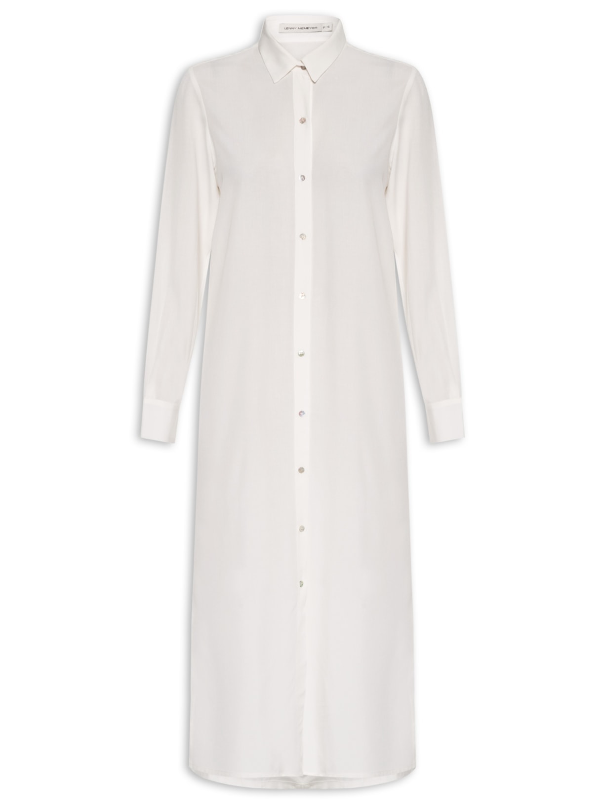 Chemise Feminino Longo Fendas Laterais Branco Lenny Niemeyer