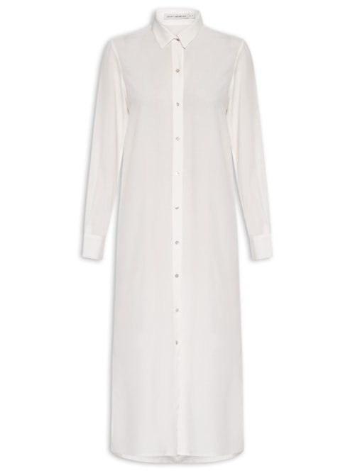 Chemise Feminino Longo Fendas Laterais - Branco