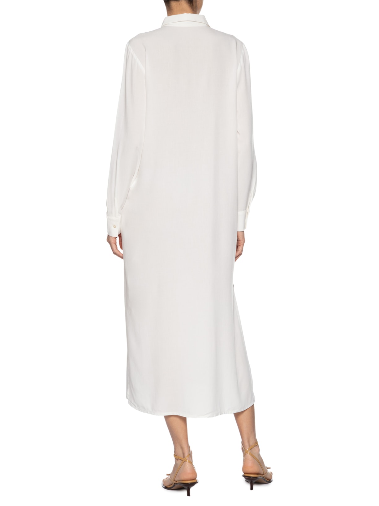Chemise Feminino Longo Fendas Laterais Branco Lenny Niemeyer