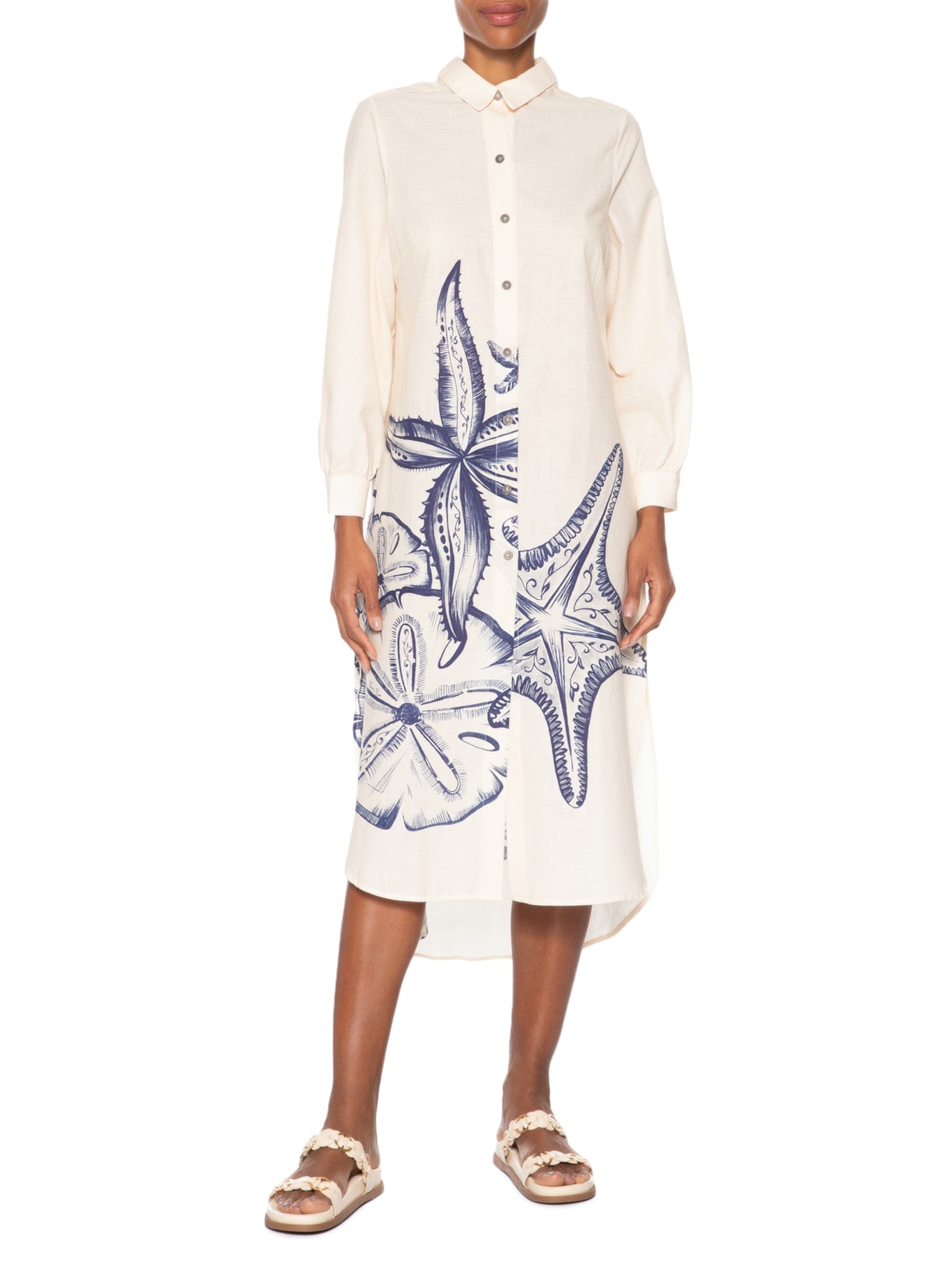 Chemise Feminino Mar De Estrelas Off White Farm Praia