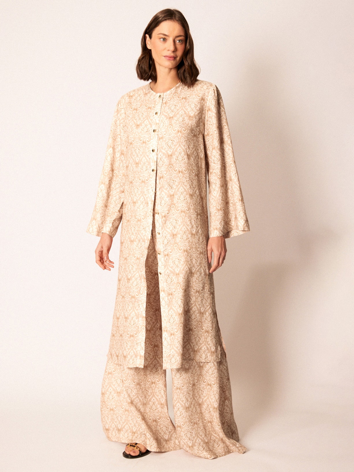 Chemise Feminino Shanti Bege Mixed