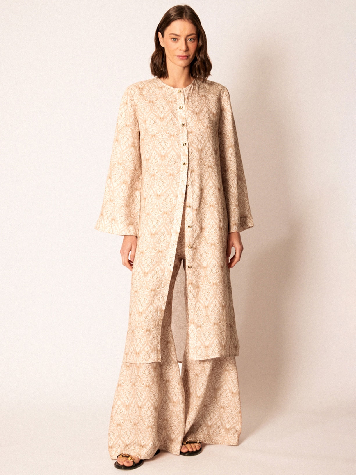 Chemise Feminino Shanti Bege Mixed