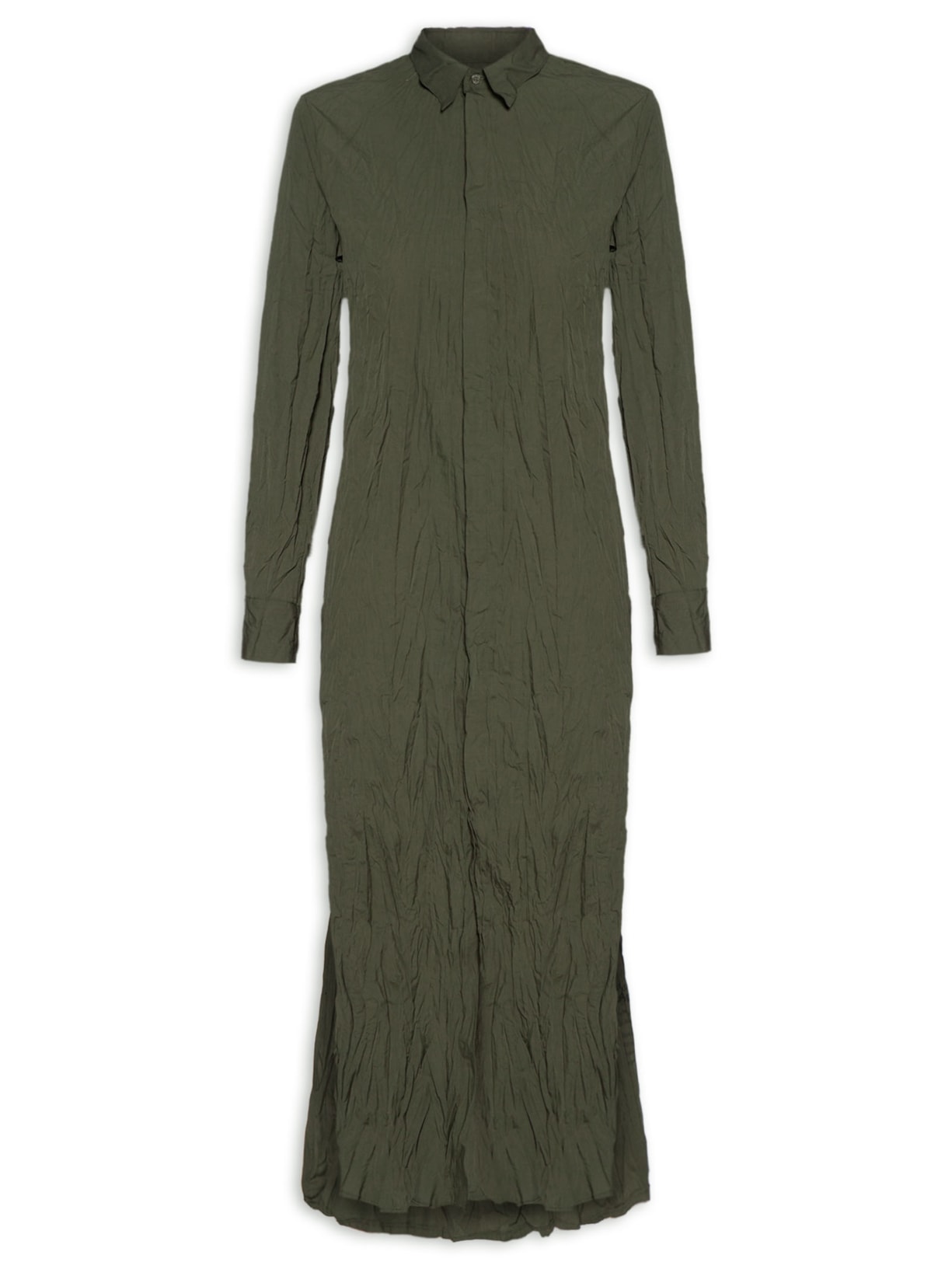 Chemise Tricoline Wrinkled Longo - Verde