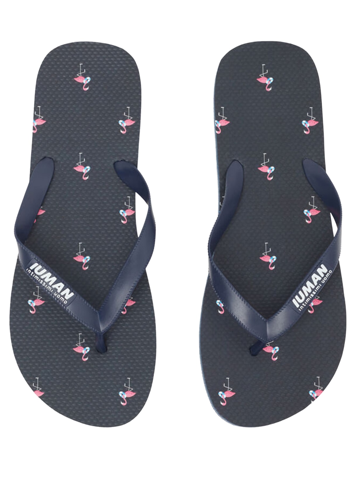 Chinelo De Dedo Com Estampa De Flamingos Azul Intimissimi