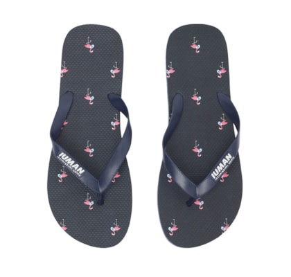 Chinelo De Dedo Com Estampa De Flamingos - Azul