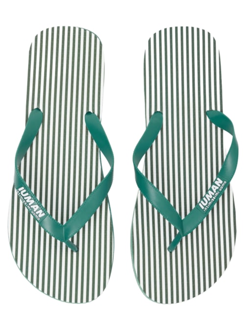 Chinelo De Dedo Listrado - Verde