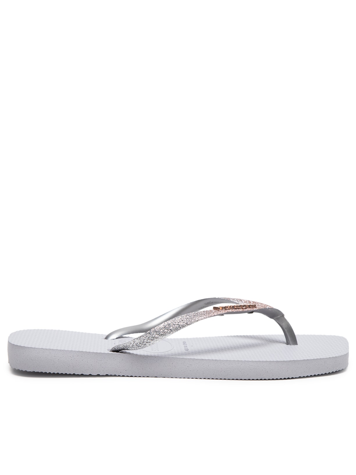 Chinelo Feminina Slim Square Gliter - Cinza