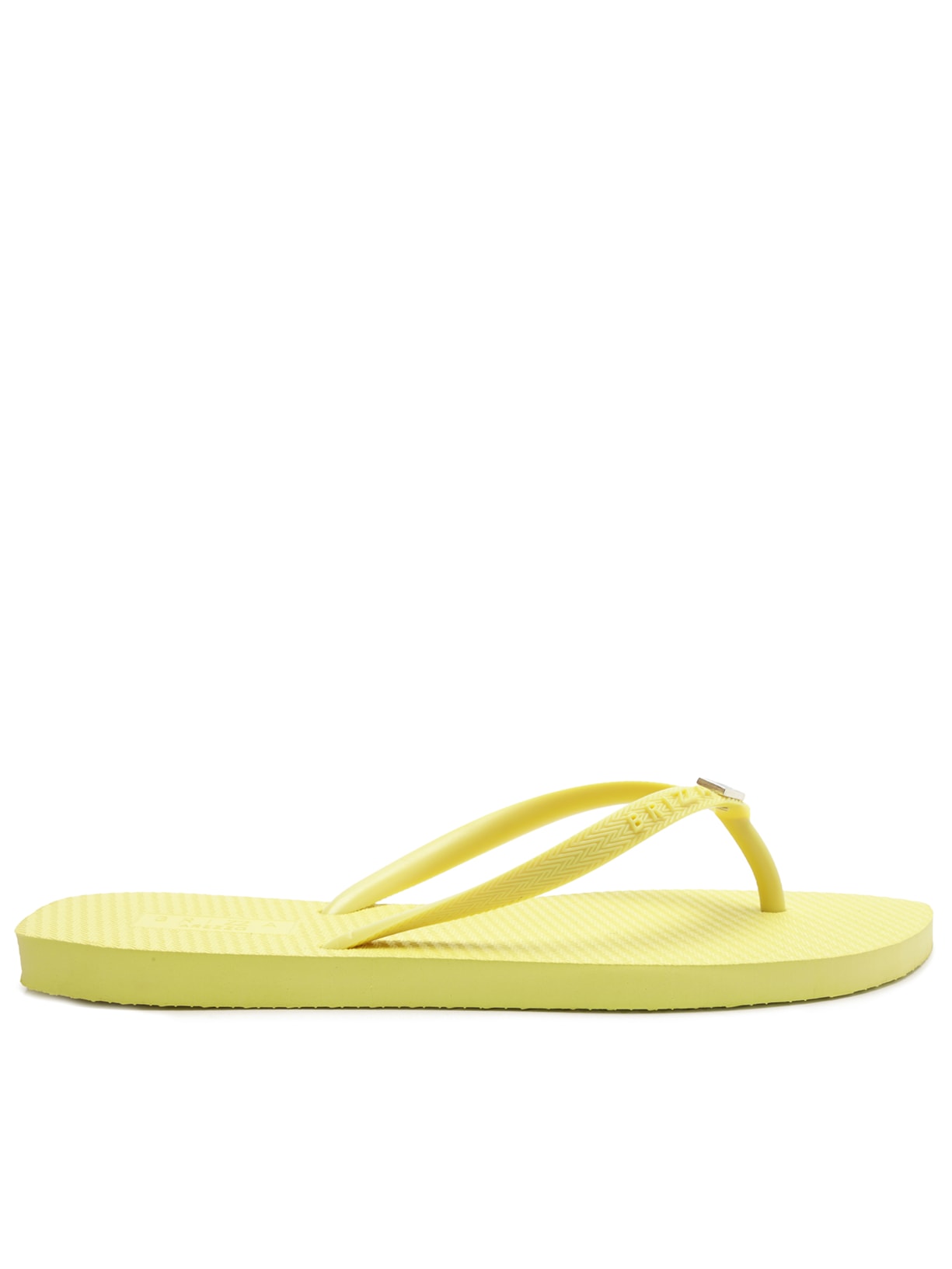 Chinelo Feminino de Dedo Tira Tecido Logo - Amarelo
