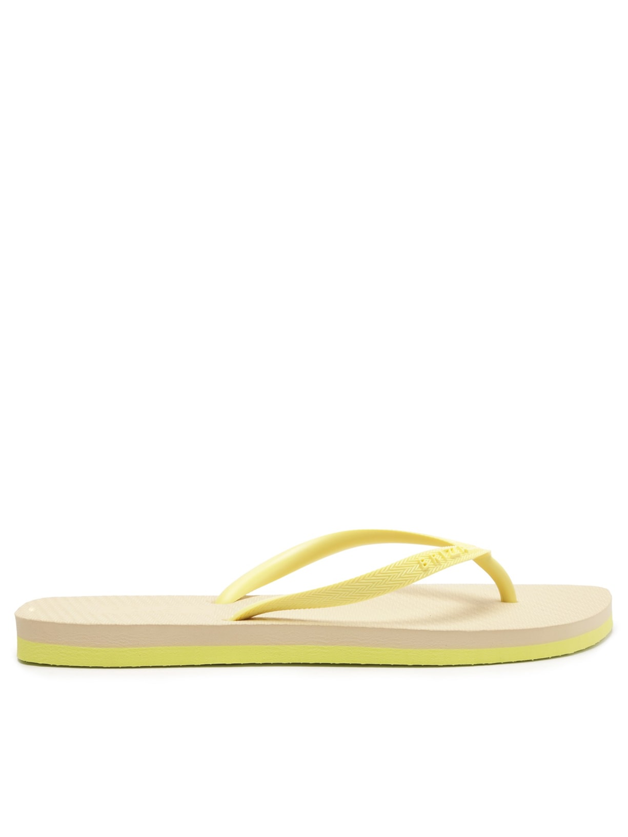 Chinelo Feminino de Dedo Tira Tecido Logo - Bege