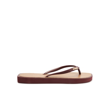 Chinelo Feminino De Dedo Vinho Leaf Recouro - Vinho