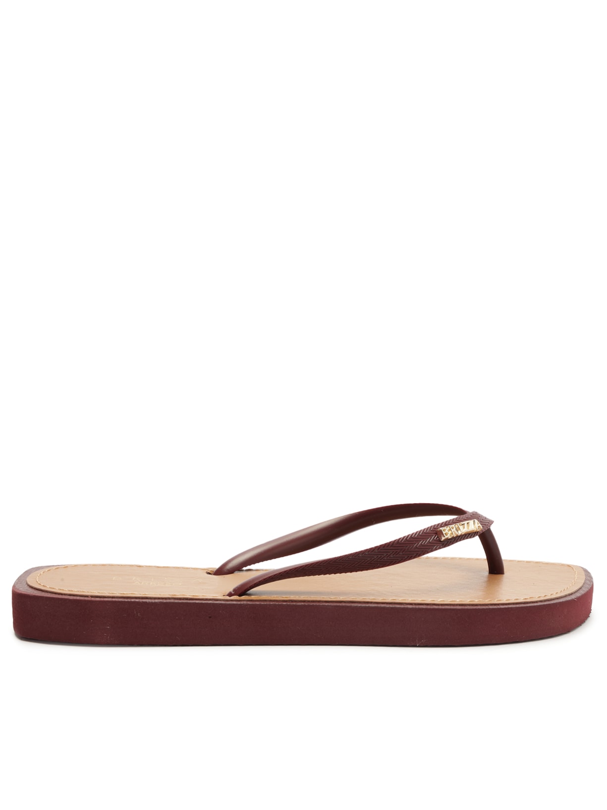 Chinelo Feminino De Dedo Vinho Leaf Recouro - Vinho