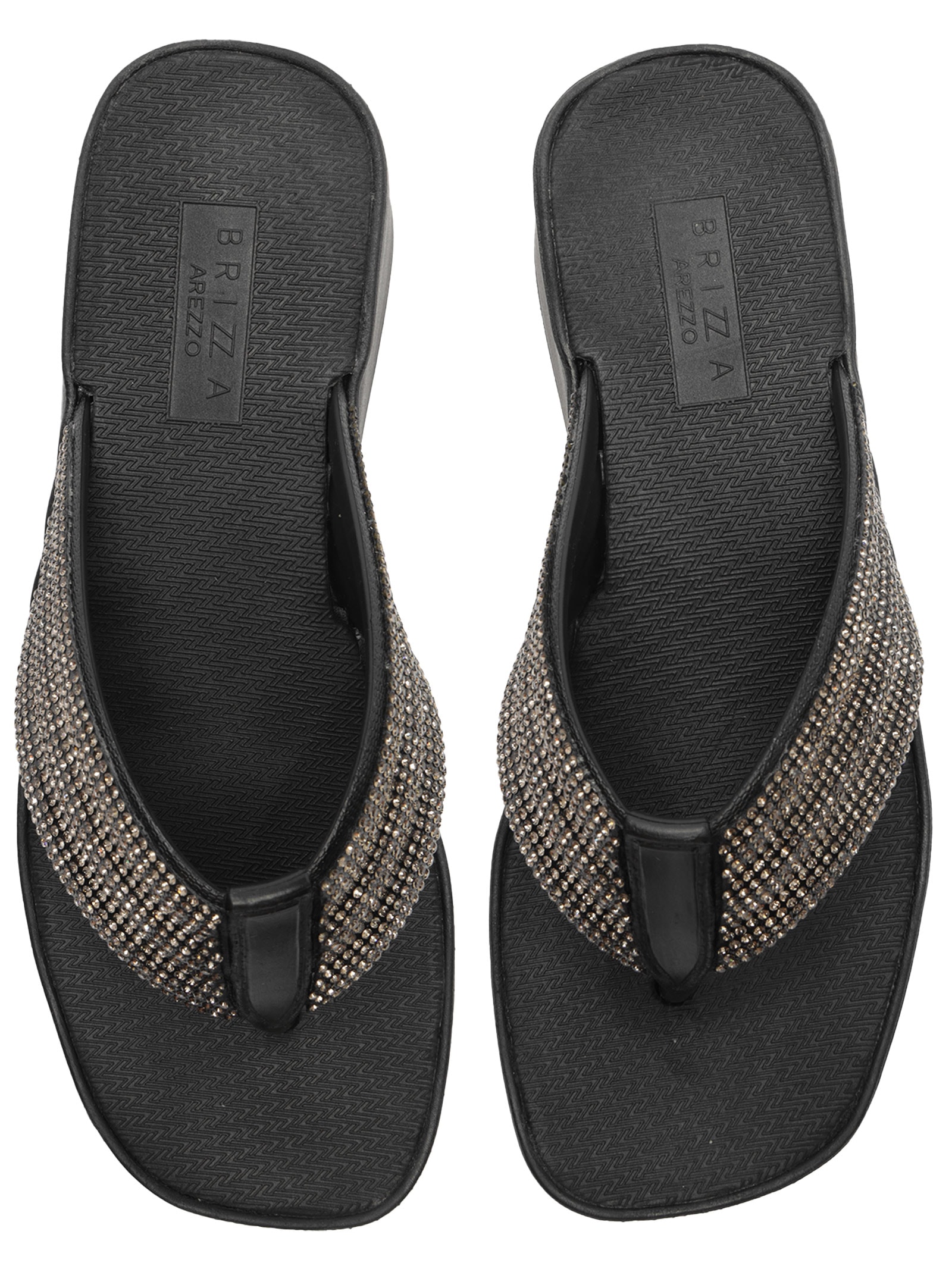 Chinelo Feminino Flatform Lulu Strass - Brizza Arezzo - Preto