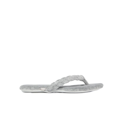Chinelo Feminino Flip Flo Tira Trançada - Cinza