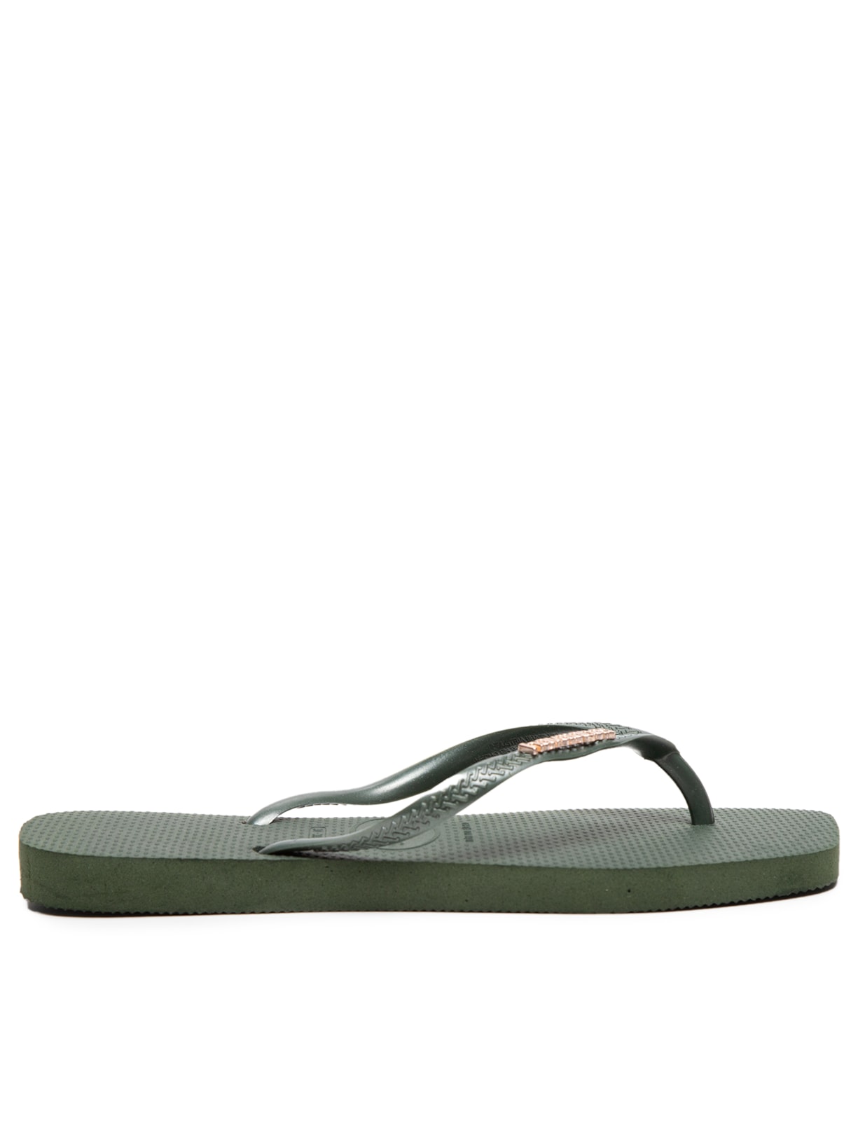 Chinelo Feminino Slim Square Logo Metalic - Verde