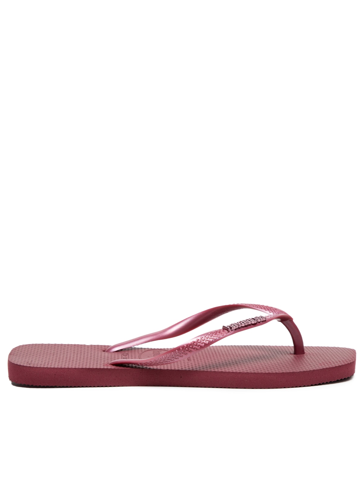 Chinelo Feminino Slim Square Logo Metalic - Vermelho