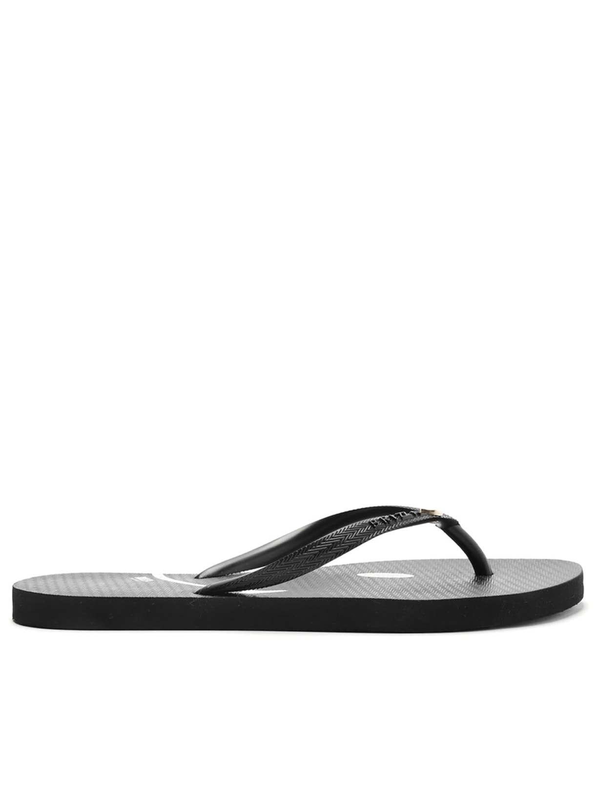 Chinelo Feminino Tira Text Logo - Preto