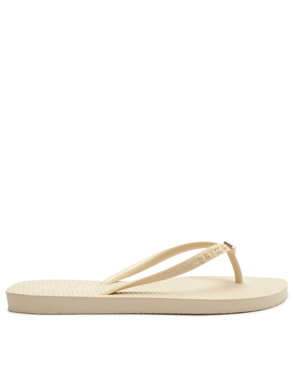 Chinelo Feminino Tira Texturizada Logo - Bege
