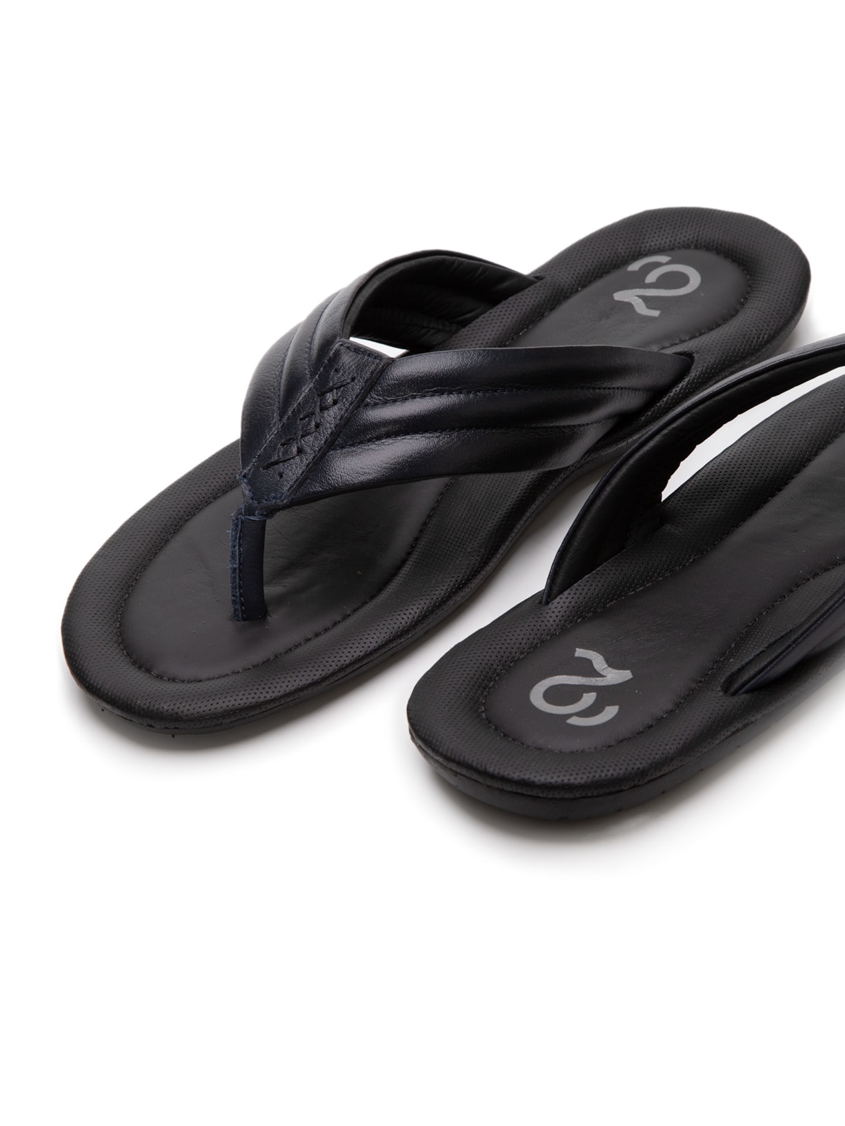 Chinelo Masculino Couro Preto '2 Essential