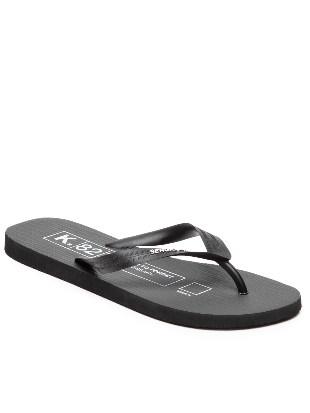 Chinelo Masculino Estampado Logo Jungle Preto Sergio K