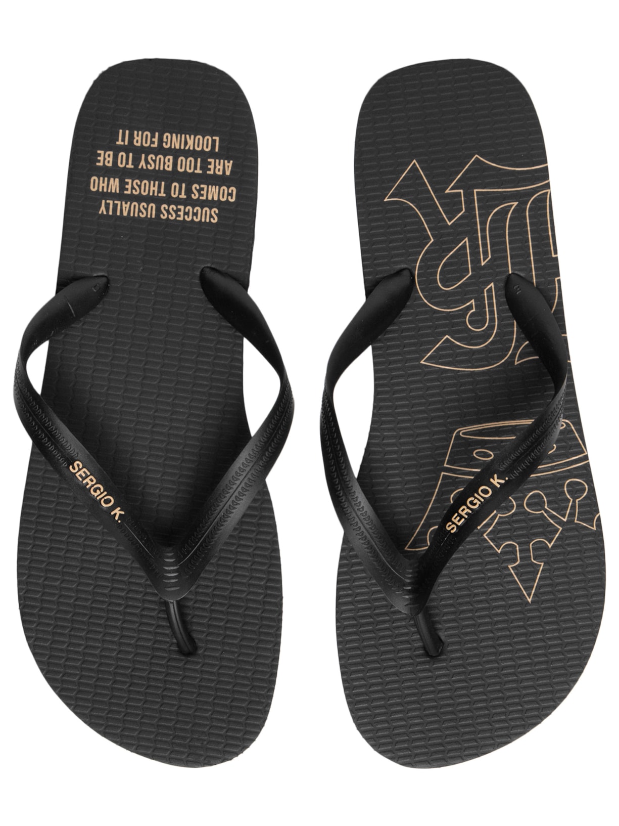 Chinelo Masculino Estampado Logo Repeat Preto Sergio K