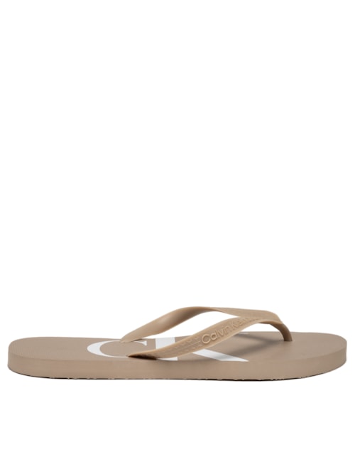 Chinelo Masculino Logo Corrido - Bege