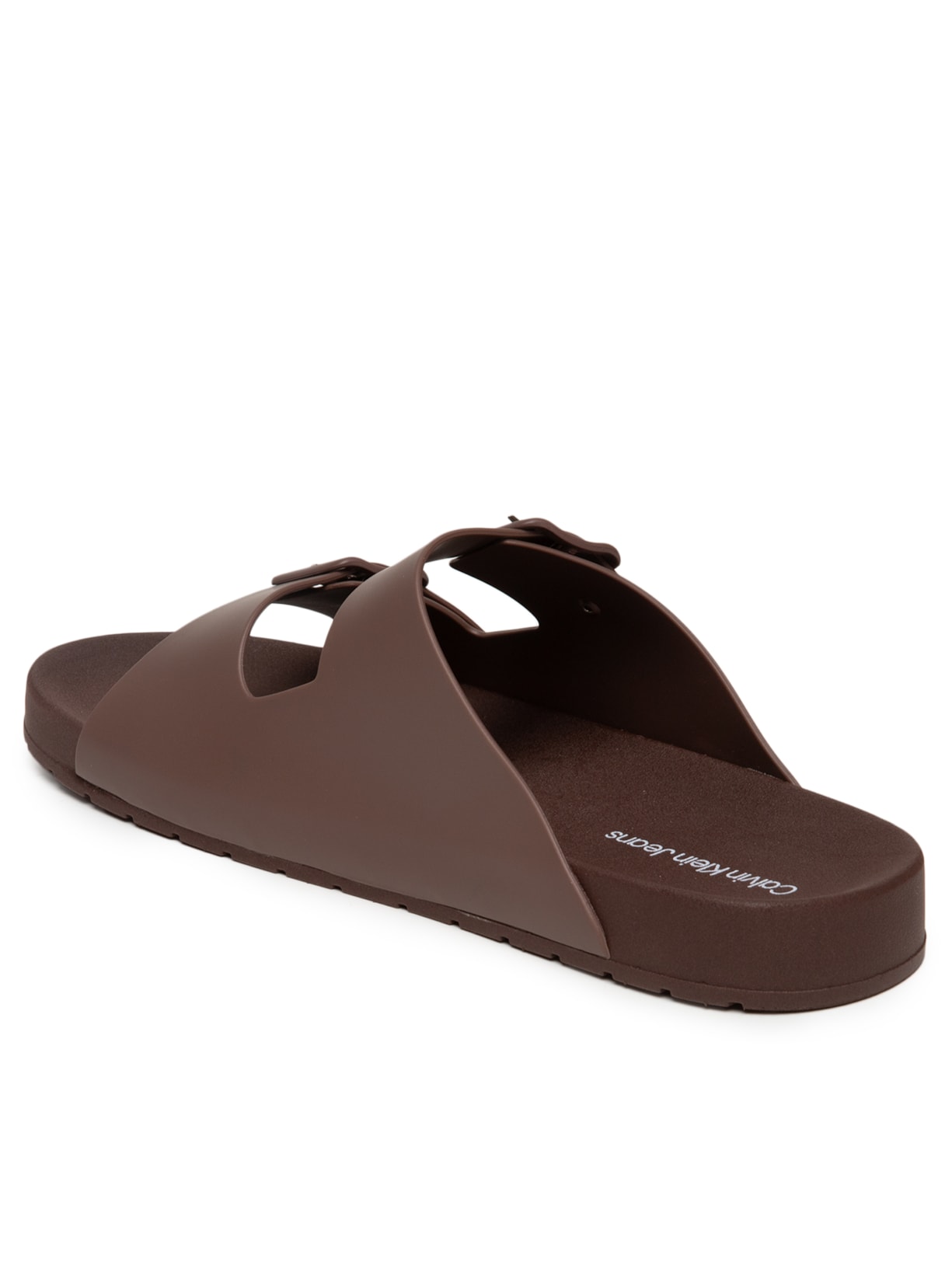 Chinelo Masculino Slide Duas Fivelas Marrom Calvin Klein Jeans