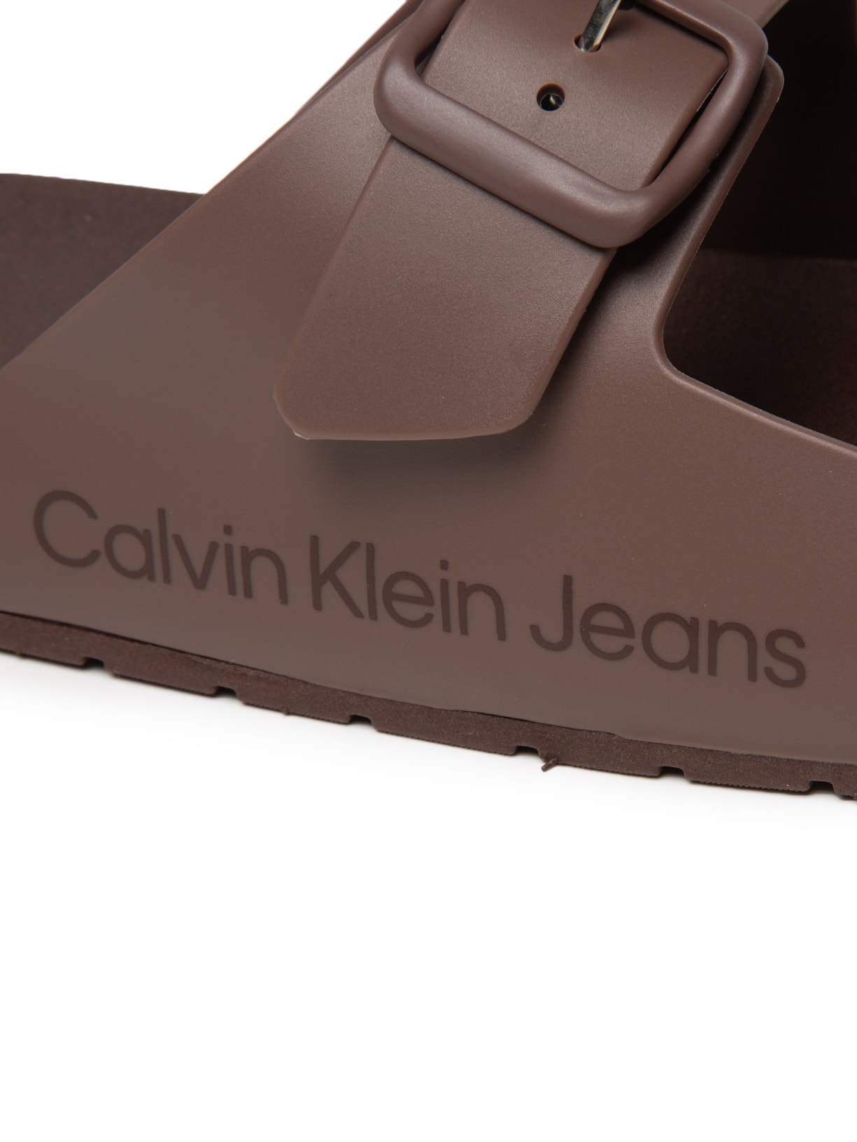 Chinelo Masculino Slide Duas Fivelas Marrom Calvin Klein Jeans