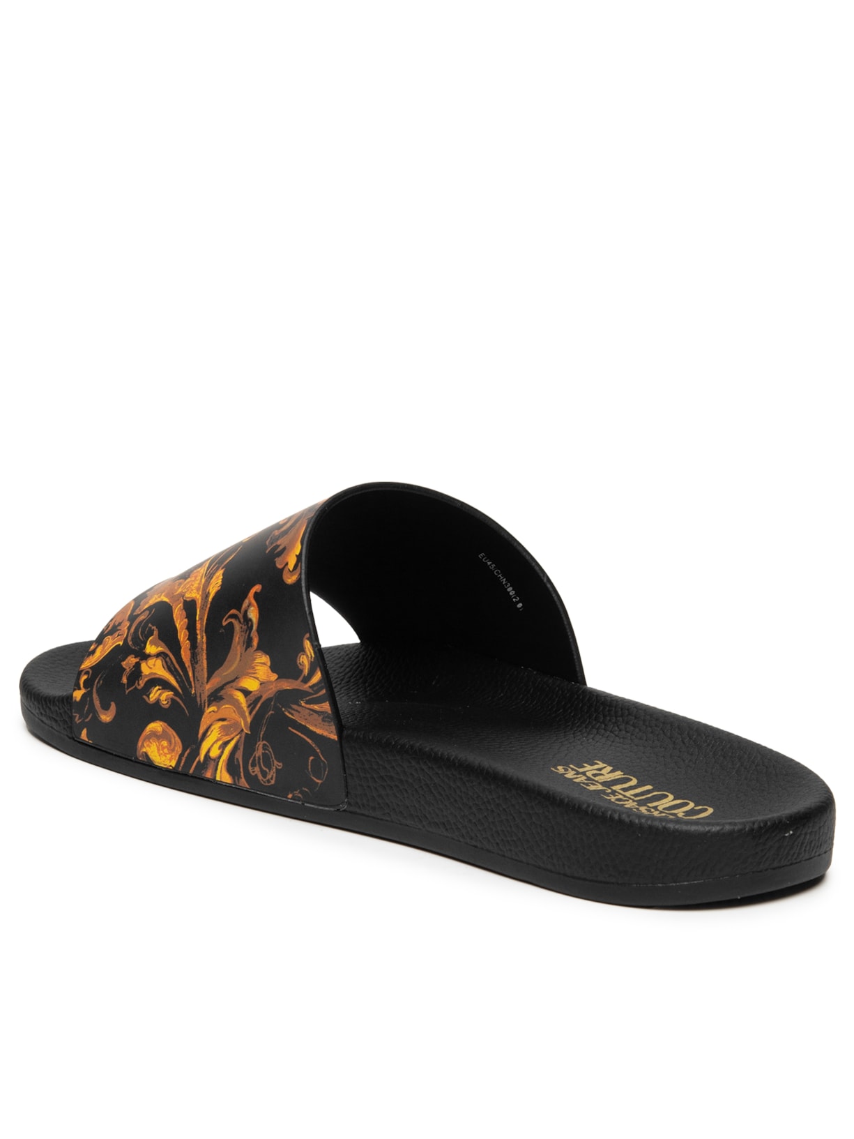 Chinelo Masculino Vjc Fondo Slide Barocco Logo Preto Versace Jeans Couture