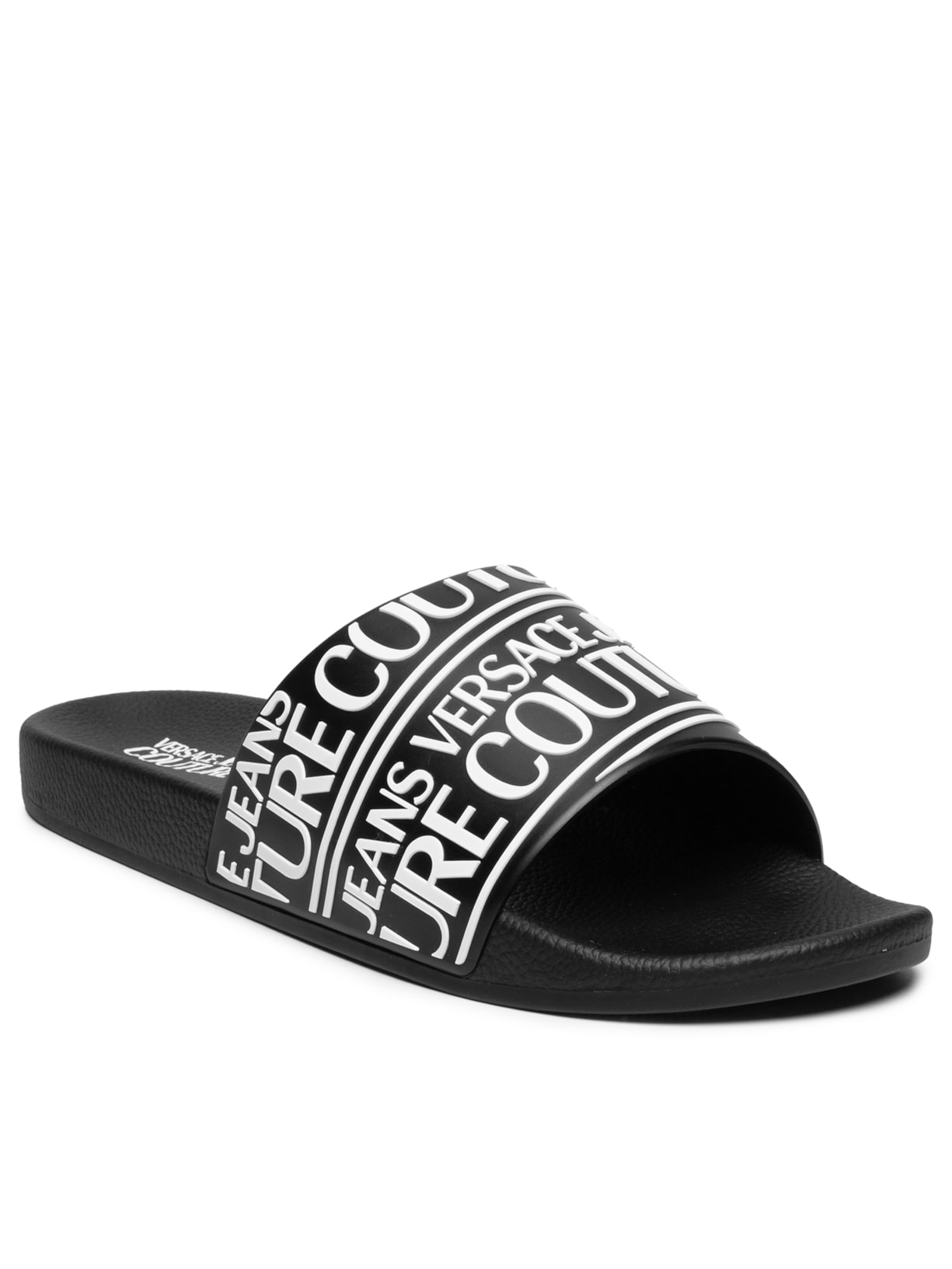Chinelo Masculino Vjc Fondo Slide Logo Stp Preto Versace Jeans Couture