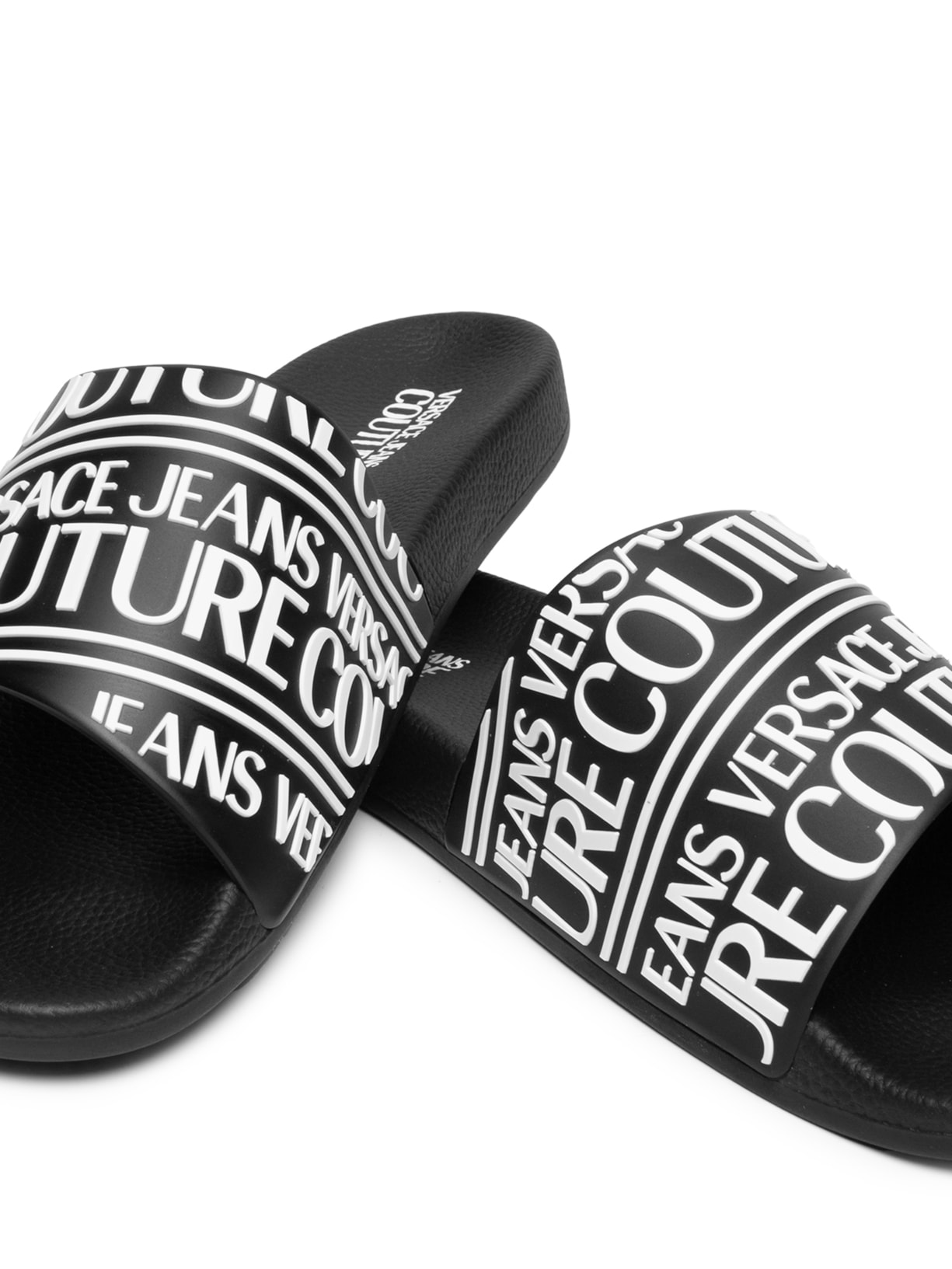 Chinelo Masculino Vjc Fondo Slide Logo Stp Preto Versace Jeans Couture