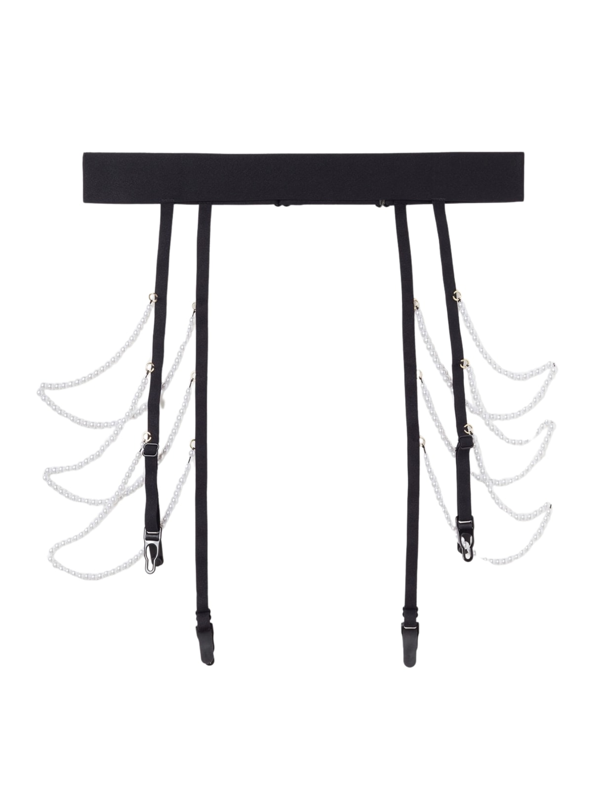 Cinta-Liga Com Pérolas - Preto