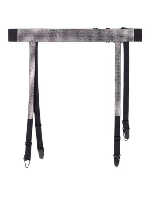 Cinta-Liga Com Strass - Preto